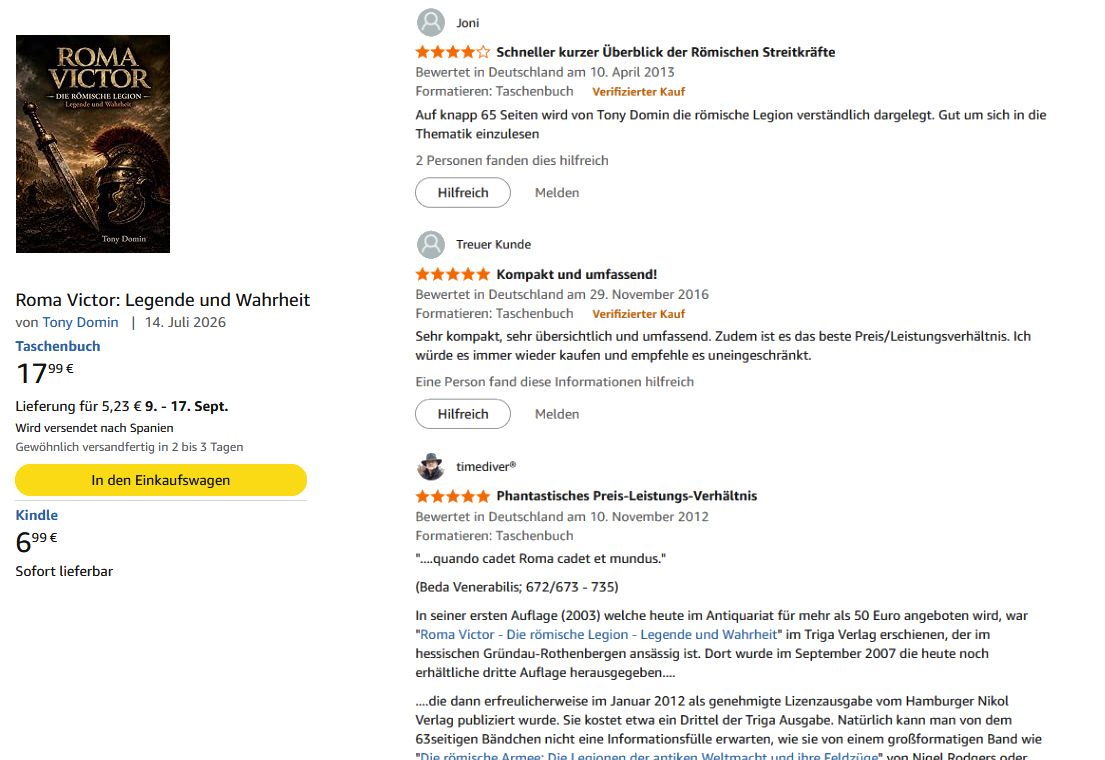 Amazon-Kundenrezensionen zu Roma Victor – Die römische Legion